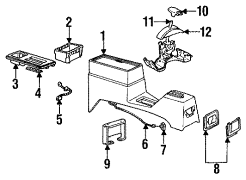 1985 Chevrolet Cavalier Console Socket & Wire Diagram for 8901283