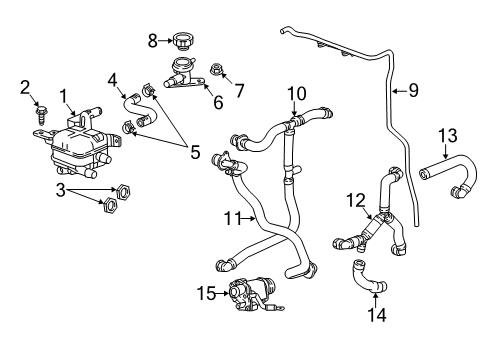 2018 Cadillac CT6 Hoses, Lines & Pipes Reservoir Hose Diagram for 84126582