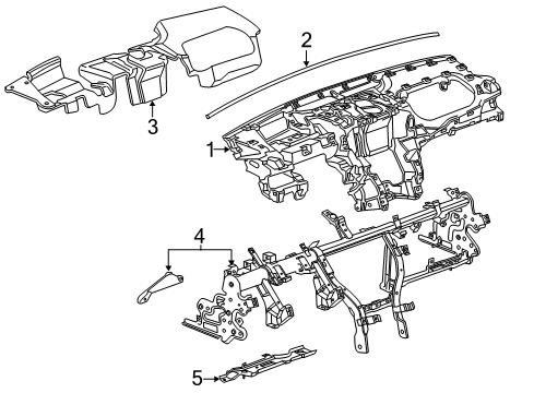 2014 Cadillac ATS Cluster & Switches, Instrument Panel Reinforce Beam Diagram for 22988066