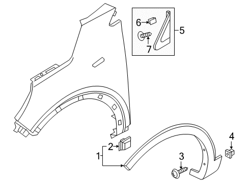 2018 Kia Sorento Exterior Trim - Fender GARNISH Assembly-Delta L Diagram for 86180C5000