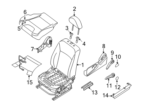 2011 Nissan Sentra Front Seat Components Holder Assy-Headrest, Free Diagram for 87603-ET00B
