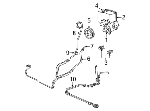 2003 Chevrolet Impala P/S Pump & Hoses, Steering Gear & Linkage Housing Diagram for 19369072