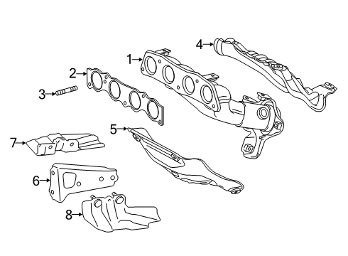 2020 Toyota Corolla Exhaust Manifold Upper Shield Diagram for 17167-0T060