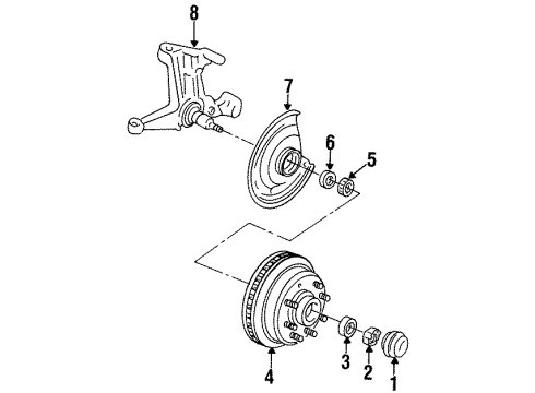 1985 GMC P3500 Front Brakes Shield Asm-Front Brake Disc Splash Diagram for 335674