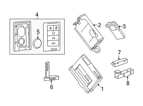 2015 Cadillac ATS Keyless Entry Components Key Diagram for 20765513