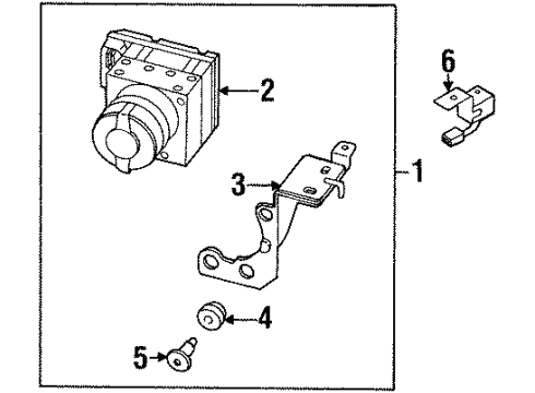 1998 Kia Sephia Anti-Lock Brakes Order Component PNOS Diagram for 0K2A443780