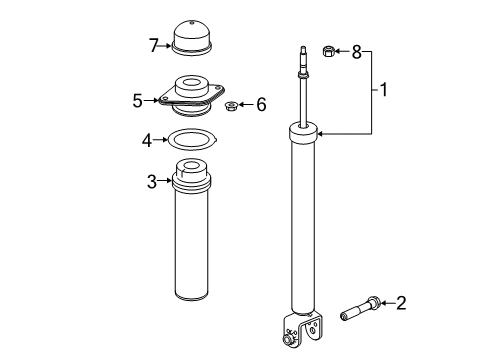 2020 Nissan Altima Shocks & Components - Rear Shock Absorber Mounting Seal Diagram for 55338-JN00A