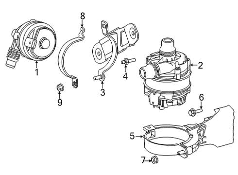 2021 Toyota GR Supra Water Pump Lower Bracket Diagram for 16021-WAA01