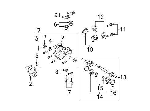 2006 Mercury Mountaineer Axle Housing - Rear Axle Seals Diagram for 7L1Z-4A109-D