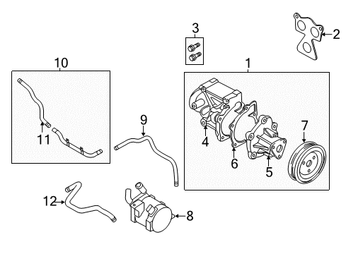2013 Kia Optima Water Pump Pump Assembly-Coolant Diagram for 25100-2G800
