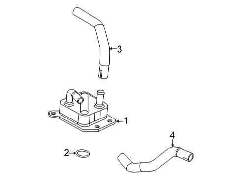 2021 Nissan Rogue Oil Cooler Hose-Water, Oil Cooler Diagram for 21306-6RA0B