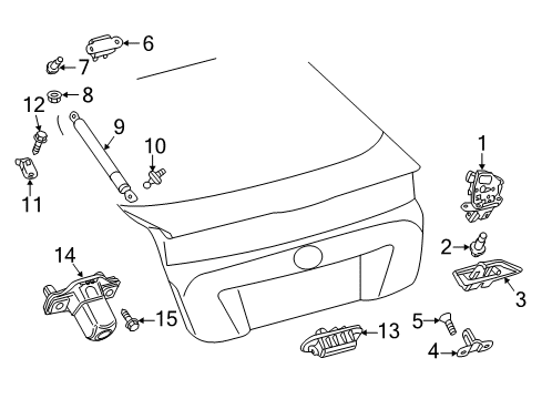 2020 Toyota Prius AWD-e Parking Aid Support Cylinder Diagram for 68950-0WA80