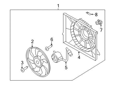 2016 Hyundai Azera Cooling System, Radiator, Water Pump, Cooling Fan Fan Controller Diagram for 25385-3V910