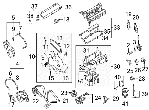 2003 Kia Sorento Filters Cover Assembly-TIMINING Diagram for 2135039800