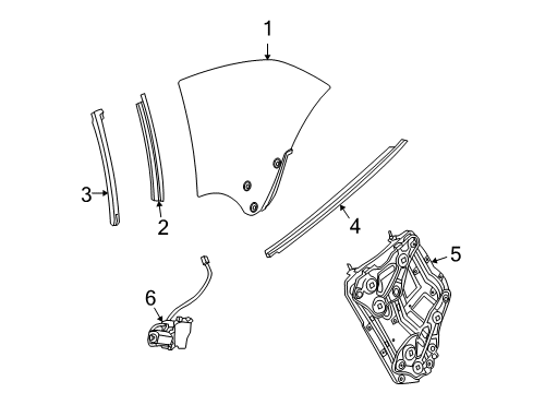 2009 Infiniti G37 Quarter Window Quarter Window Regulator, Right Diagram for 83720-JJ50A