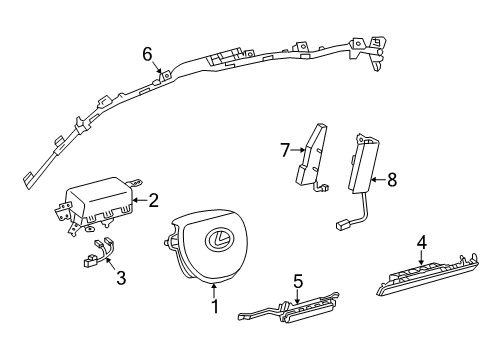 2018 Lexus ES300h Air Bag Components Air Bag Assembly, Curtain Shield Diagram for 62180-06110