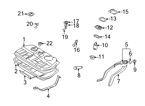 2001 Hyundai Santa Fe Fuel Supply Protector-Fuel Tank Center Diagram for 31223-26000