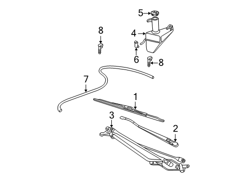 1999 Ford F-250 Super Duty Wiper & Washer Components Motor & Linkage Diagram for 2C3Z-17508-BA