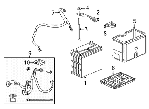 2022 Honda Civic Battery CABLE ASSY Diagram for 32600-T20-A00