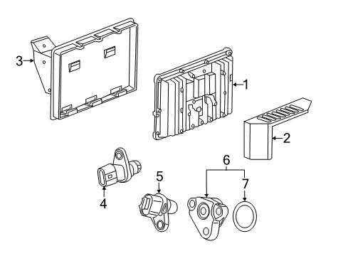 2016 GMC Sierra 2500 HD Powertrain Control Crankshaft Sensor Seal Diagram for 12631965