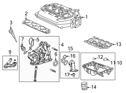 2013 Honda Pilot Senders Base, Oil Filter Diagram for 15301-RN0-A10