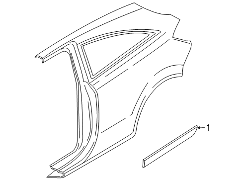 2008 Saturn Astra Exterior Trim - Quarter Panel Molding, Body Side Center Diagram for 24461112