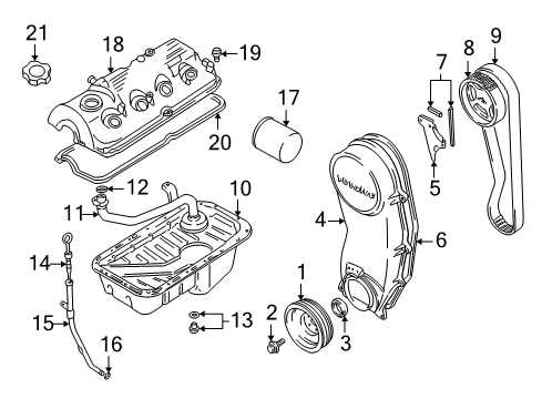 2000 Chevrolet Tracker Filters Bolt, Crank Pulley No.1 (On Esn) Diagram for 96068587