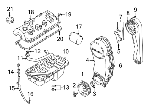 2000 Chevrolet Tracker Filters Guide, Oil Level Gauge (On Esn) Diagram for 91173910