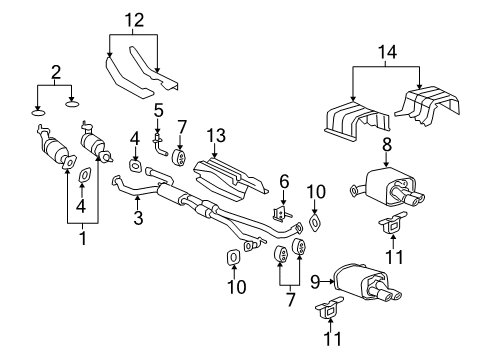 2012 Chevrolet Caprice Exhaust Components Converter & Pipe Diagram for 92281942