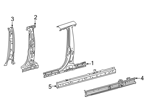 2022 Toyota Avalon Center Pillar & Rocker Inner Center Pillar Diagram for 61034-07010