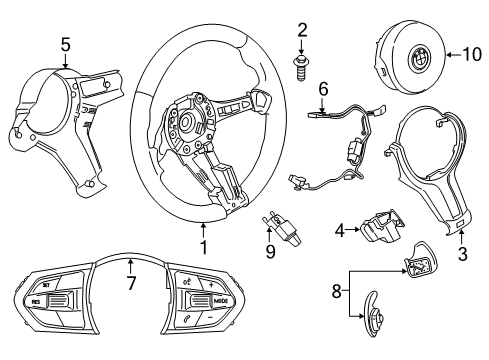 2019 BMW X1 Steering Column & Wheel, Steering Gear & Linkage M-Sport Multifct Steering Wheel Switch Diagram for 61317849406