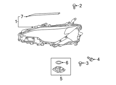 2021 Lexus LS500h Headlamp Components Computer Sub-Assembly, H Diagram for 81056-50D40