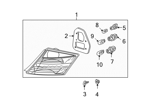 2008 Honda Accord Bulbs Taillight Assy., L. Diagram for 33550-TE0-A01