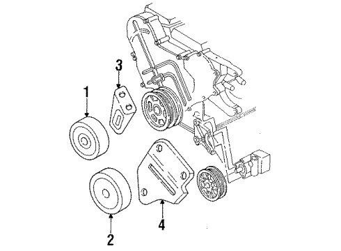 1994 Chrysler LHS Belts & Pulleys Belt-V-Belt Diagram for B0015545