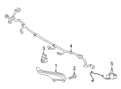 2015 Hyundai Santa Fe Lane Departure Warning Sensor Assembly-Ultrasonic Bws Diagram for 95720-B8001-RB5
