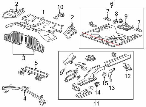 2011 Chevrolet Volt Rear Body - Floor & Rails Rear Floor Pan Diagram for 22808191