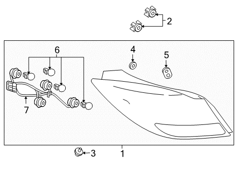 2013 Buick Regal Bulbs Tail Lamp Assembly Retainer Diagram for 13320837