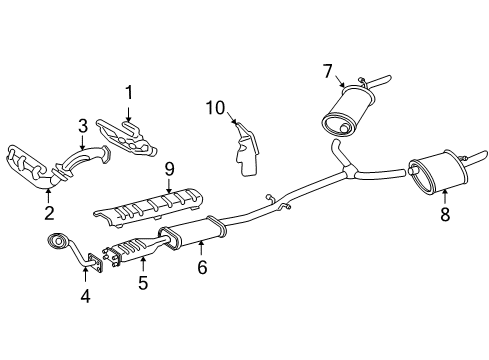 1998 Buick Park Avenue Exhaust Components Shield-Exhaust Muffler Sight Diagram for 25649472
