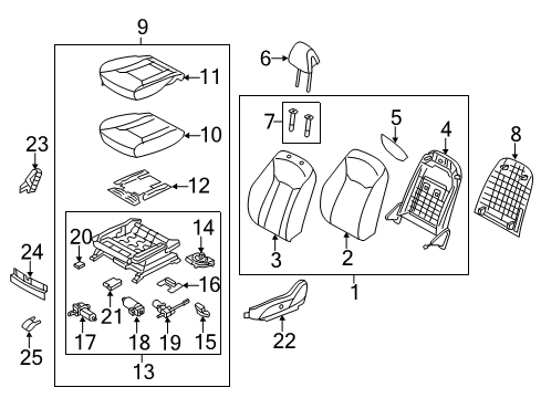 2013 Hyundai Azera Power Seats SWTICH Assembly-Memory Power Seat, LH Diagram for 88990-3V001