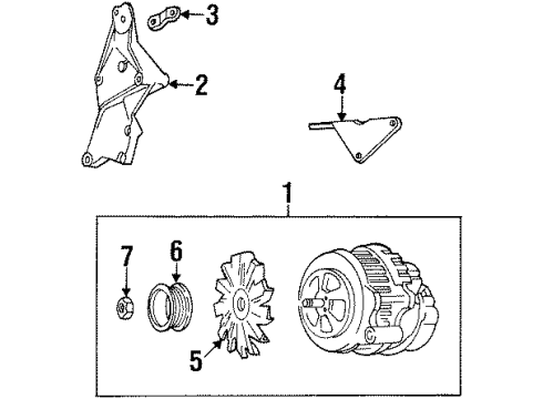 1990 GMC C3500 Alternator GENERATOR Assembly Diagram for 10463001