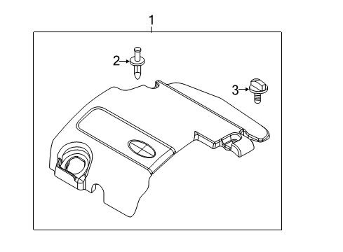 2011 Ford Explorer Engine Appearance Cover Engine Cover Stud Diagram for BB5Z-6N958-A