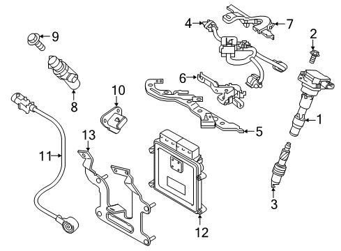 2020 Genesis G80 Ignition System Bracket-Connector Diagram for 27311-3L200