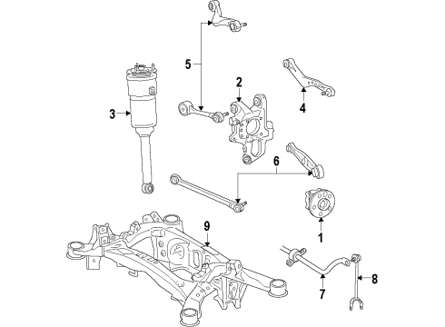 2008 Lexus LS600h Rear Suspension Components, Lower Control Arm, Upper Control Arm, Ride Control, Stabilizer Bar Cylinder Assembly, Pneumatic Diagram for 48080-50202