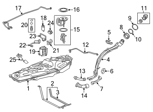 2016 Lexus NX200t Fuel Supply Computer Assembly, Fuel Diagram for 89570-78010
