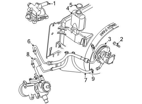 2000 Jeep Wrangler P/S Pump & Hoses, Steering Gear & Linkage Line-Power Steering Pressure Diagram for 52088548AC
