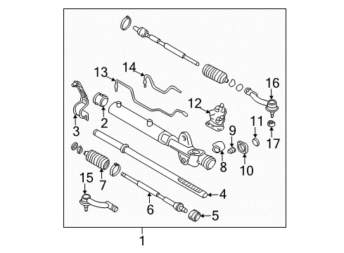 2007 Kia Sportage Steering Column & Wheel, Steering Gear & Linkage Rubber-Cylinder Clamp Diagram for 57789-2E000