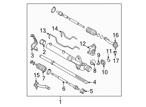 2007 Kia Sportage Steering Column & Wheel, Steering Gear & Linkage End Assembly-Tie Rod, LH Diagram for 56820-2E000