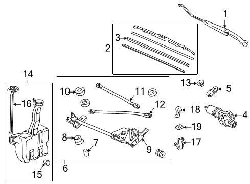 2002 Honda Accord Wiper & Washer Components Arm, Windshield Wiper (Driver Side) Diagram for 76600-S82-A01