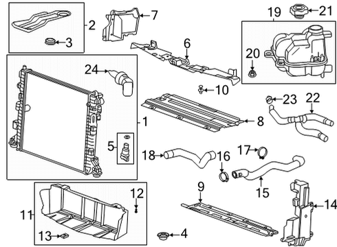2022 Cadillac CT5 Radiator & Components Inlet Hose Diagram for 84557791