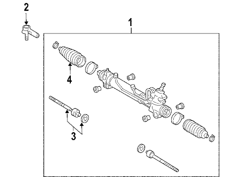 2008 Toyota Sienna P/S Pump & Hoses, Steering Gear & Linkage Gear Assembly Diagram for 44250-08041